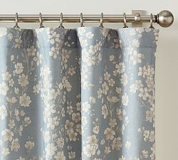 Open Box: Gracie Floral Blackout Curtain, 50"W x 84"L - Blue Multi