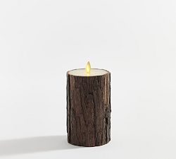 Open Box: Premium Flickering Flameless Candle (3" x 6") - Brown Bark