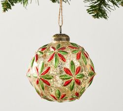 Holiday Floral Ball Ornament