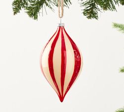 Hand Painted Red and White Onion Ornament