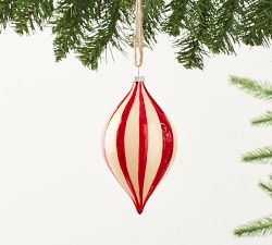 Hand Painted Red and White Onion Ornament