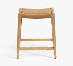 Tatum Leather Backless Stool