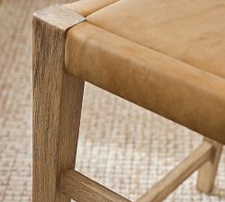 Tatum Leather Backless Stool