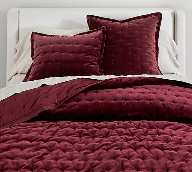 Pottery Barnベッドキルト Velvet Tufted Quilt | Pottery Barn