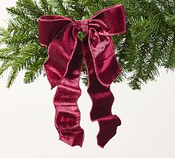Open Box: Velvet Double Bow Clip - Red