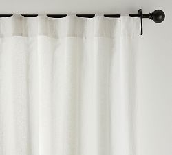 Open Box: Belgian Flax Linen Light Filtering Curtain, 150"W x 88"L - Classic Ivory