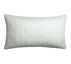 Open Box: Belgian Flax Linen Tufted Quilted Shams, King, Set of 2 - Mineral Blue