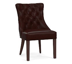 Open Box: Hayes Tufted Leather Dining Side Chair - Signature Espresso, Espresso Frame