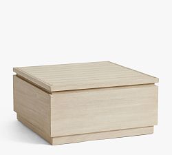 Open Box: Indio Eucalyptus Modern Platform Outdoor Coffee Table with Storage (33") - Biscotti