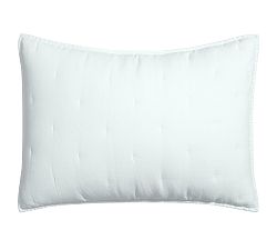 Open Box: Belgian Flax Linen Tufted Quilted Sham, Standard, Set of 2 - Blue Frost