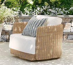 Huntington Wicker Swivel Round Outdoor Lounge Chair