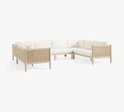 Marina Cane 6-Piece U-Shaped Outdoor Sectional (124")