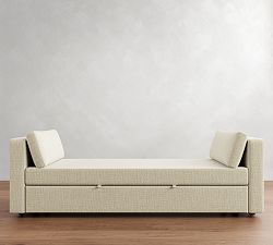 Open Box: Jake Modular Trundle Daybed Sleeper (86") - Performance Heathered Basketweave Ivory