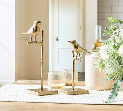 Brass Bird On Stand Object