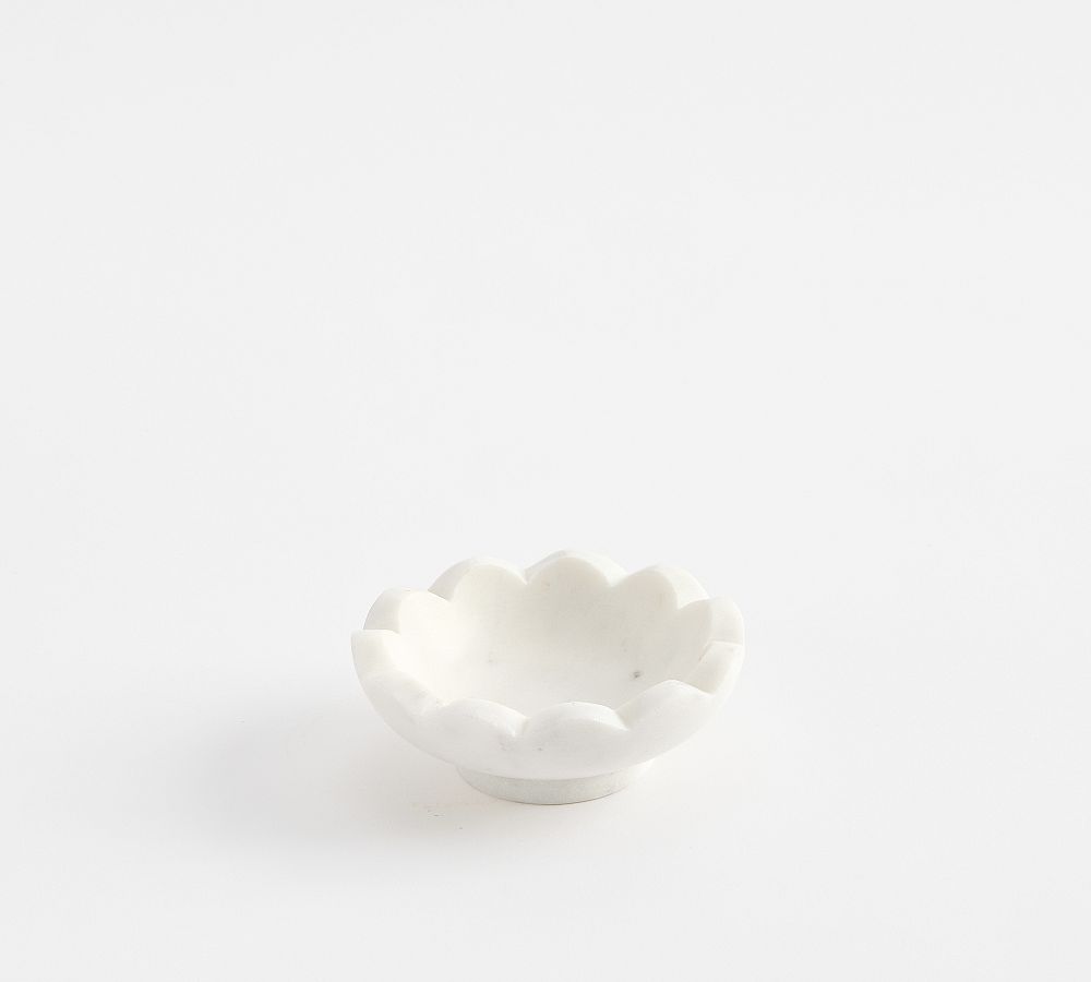 Floral White Marble Catchall
