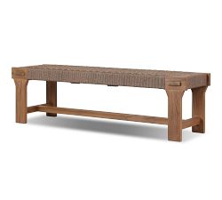 Jalen Teak Outdoor Dining Bench (66")