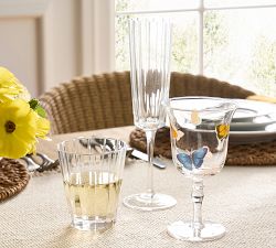 Fluted Glass Champagne Flutes - Set of 4