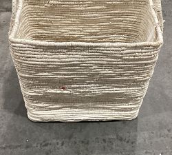 Open Box: Coil Rectangle Basket, Tall (24"W x 22"H) - Whitewash