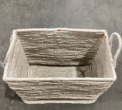 Open Box: Coil Rectangle Basket, Tall (24"W x 22"H) - Whitewash