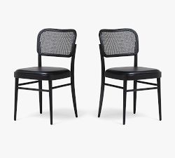 Brennan Upholstered Cane Dining Chairs - Set of 2