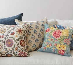 Evelyn Floral Embroidered Pillow