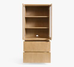 Pacific Glass Hutch with File Cabinet (34")