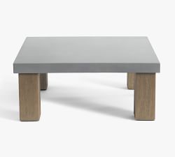 Abbott Concrete &amp; Acacia Square Outdoor Coffee Table (40")