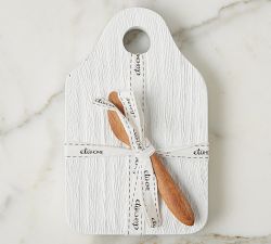 Handcrafted Small Cheese Board with Spreader, Set of 2