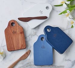 Handcrafted Small Cheese Board with Spreader, Set of 2
