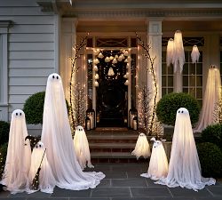 Lit Hanging Ghosts - Set of 3