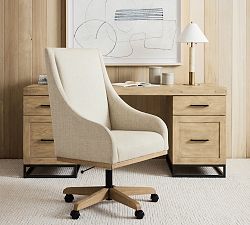 York Upholstered Swivel Desk Chair