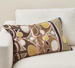 Elinor Embroidered Lumbar Pillow Cover