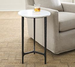 Larkspur Round Marble Side Table (16&quot;)