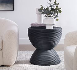 MJ Round Rattan Side Table (22")