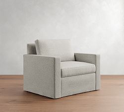 Cameron Modern Square Arm Slipcovered Chair and a Half