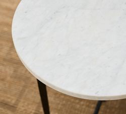 Larkspur Round Marble Side Table (16&quot;)