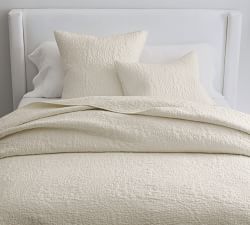 Belgian Flax Linen Floral Stitch Quilt