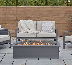 Jaclyn Steel Rectangular Propane Fire Pit Table with Cover (48")