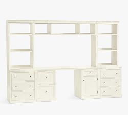 Logan Desk with Bookcase Suite &amp; Bridge (110")