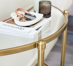 Everson Demilune Glass Console Table (42")