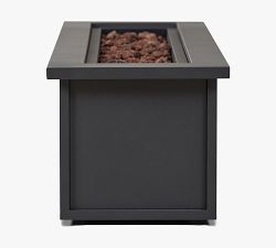 Jaclyn Steel Rectangular Propane Fire Pit Table with Cover (48")