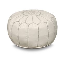 Nadia Moroccan-Style Leather Pouf