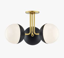 Open Box: Dixie 3-Light Round Glass Flush Mount