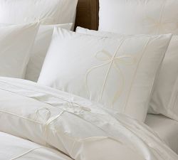 Monique Lhuillier Nell Embroidered Bow Duvet Cover