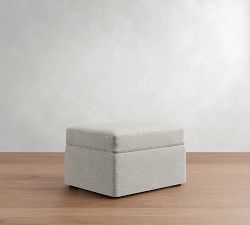 Cameron Modern Square Arm Slipcovered Ottoman