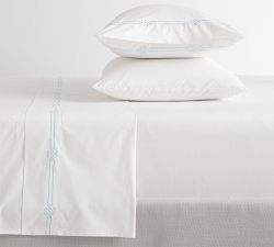 Emilia Embroidered Organic Percale Sheet Set