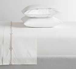 Emilia Embroidered Organic Percale Sheet Set