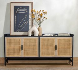 Dolores Cane & Glass Buffet - Thumbnail 4