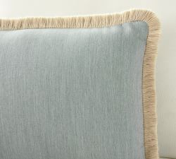 Sunbrella® Solid Fringe Outdoor Lumbar Pillow