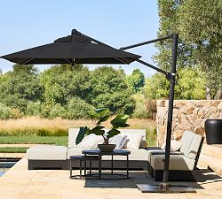 10' Rectangular Cantilever Outdoor Patio Umbrella - Rustproof&#160;Aluminum Frame with Base